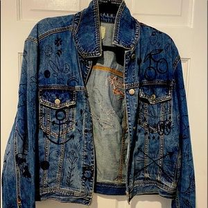 American Eagle Jean Jacket Women- Artist Drawing